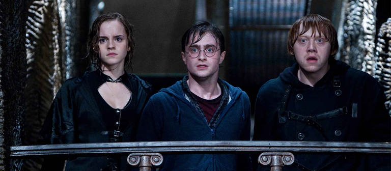 Hermine Granger, Harry Potter und Ron Weasley in "Harry Potter und die Heiligtümer des Todes 2" (Foto: IMAGO, Cinema Publishers Collection)