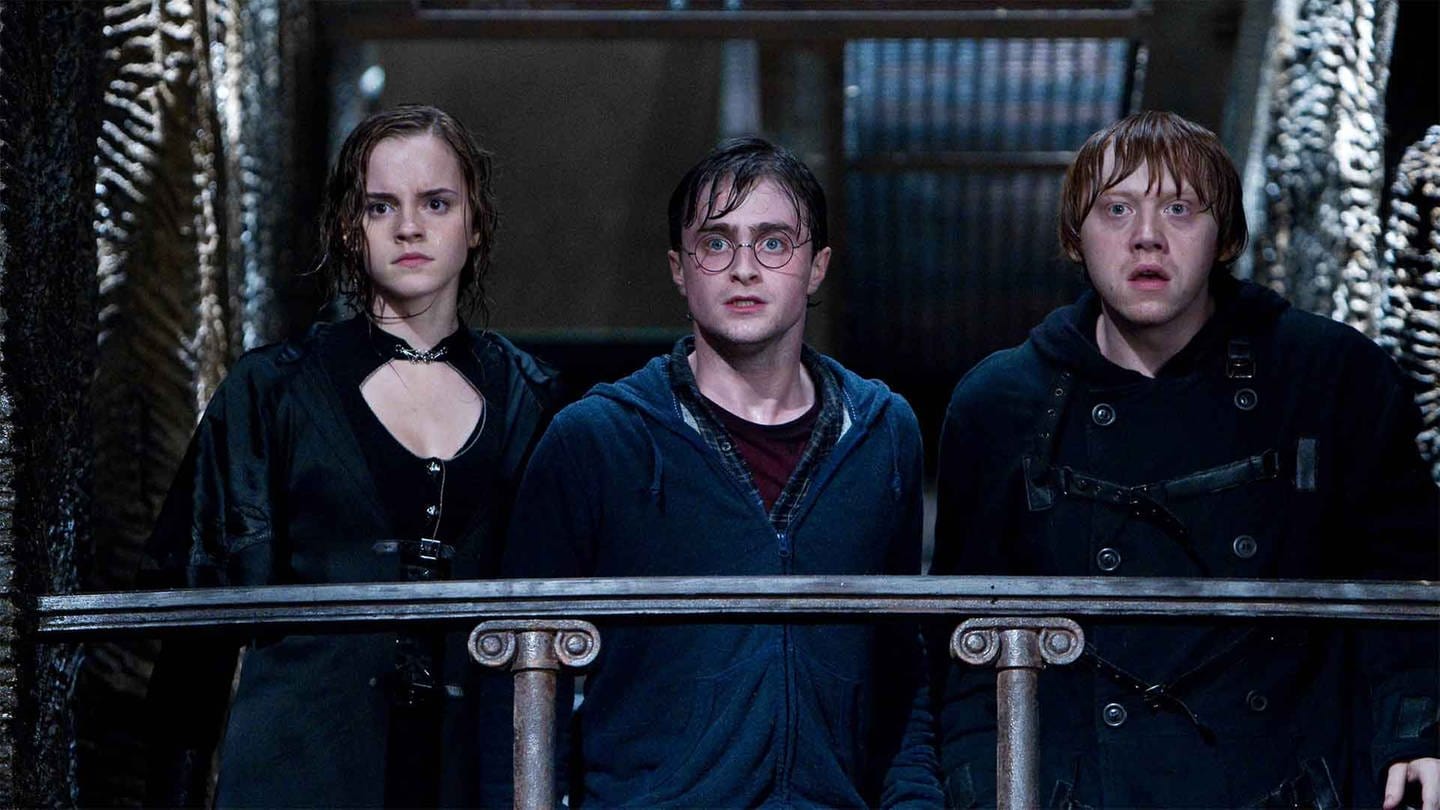 Hermine Granger, Harry Potter und Ron Weasley in 