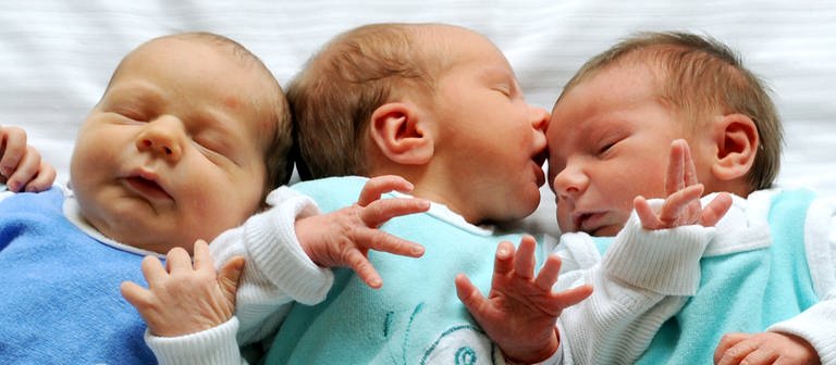 Drei Babys auf der Wochenstation. (Foto: dpa Bildfunk, picture alliance/dpa/dpa-Zentralbild | Waltraud Grubitzsch)