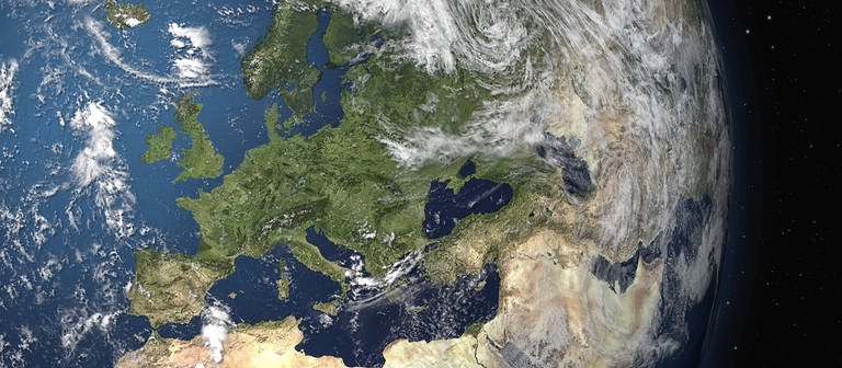 Sonnensystem  Die Erde - Symbolbilder Ansicht Europas vom All aus, Europa (Foto: IMAGO, IMAGO / blickwinkel)