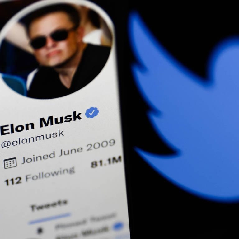 Screenshot von Elon Musks Twitter-Profil, daneben das Twitter-Logo (Foto: IMAGO, IMAGO/NurPhoto)