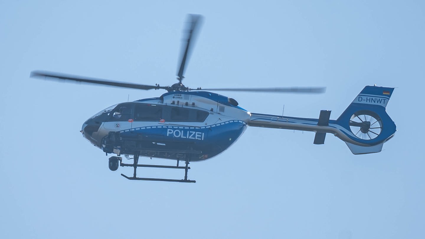 Ein Polizei-Hubschrauber im Einsatz