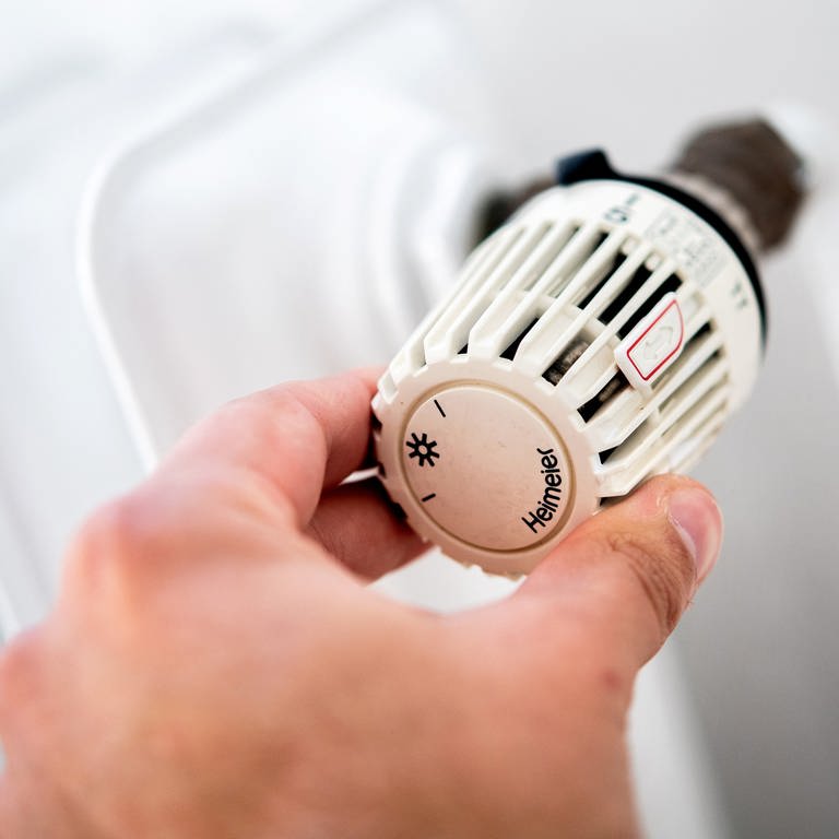 Ein Mann dreht in einer Wohnung am Thermostat einer Heizung.  (Foto: DASDING, picture alliance/dpa | Hauke-Christian Dittrich)