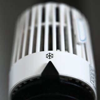 Der Thermostat an einer Heizung steht auf dem Symbol Frost. (Foto: picture-alliance / Reportdienste, picture alliance / FotoMedienService | Ulrich Zillmann)