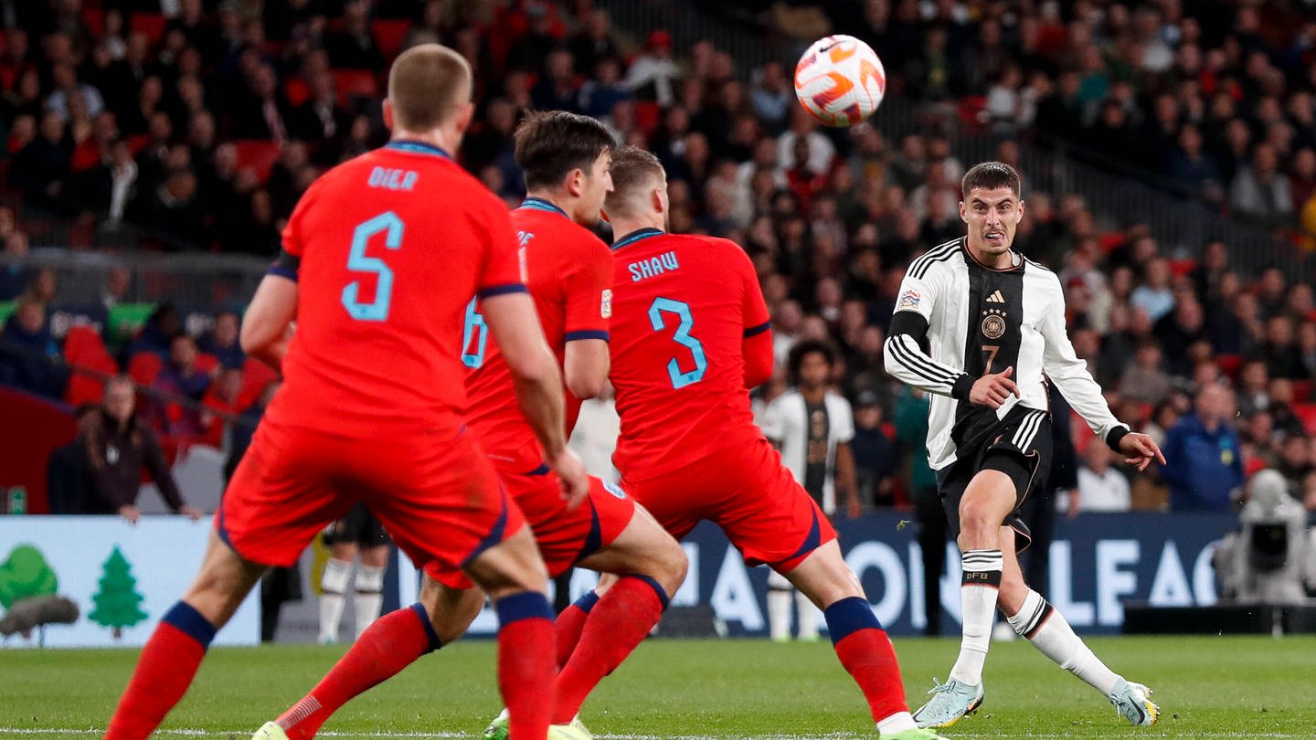 England v Germany UEFA Nations League Kai Havertz scores Germanys second goal during the UEFA Nations League Group C match at Wembley Stadium, London PUBLICATIONxNOTxINxUKxCHN