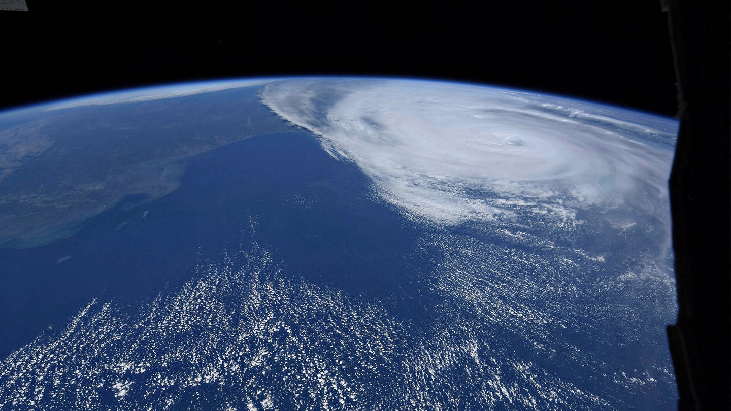 Eine Bildaufnahme aus dem Weltall des Hurikan 