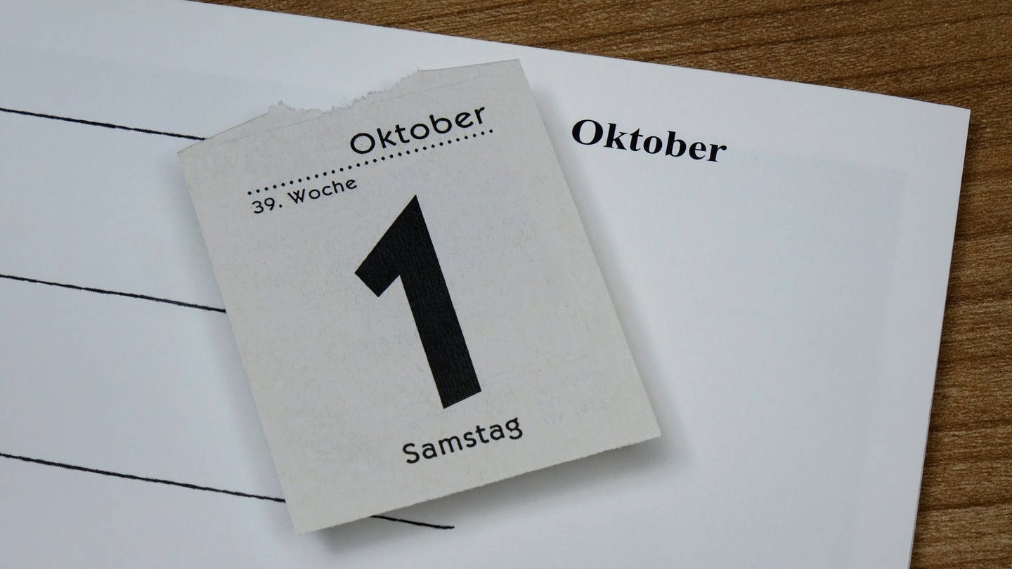 Wochenkalender und Kalenderblatt 1. Oktober