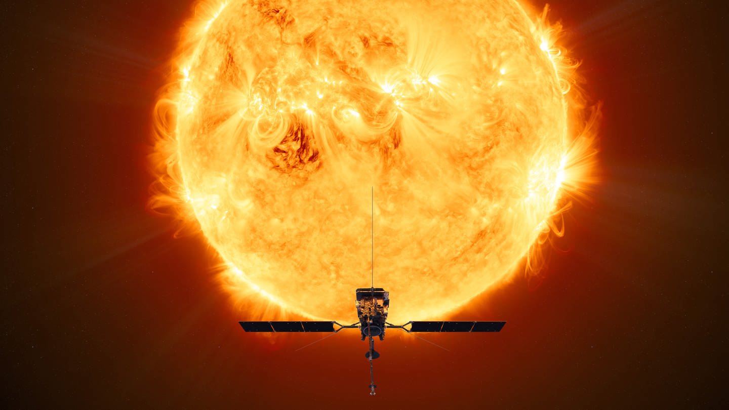 Ein undatiertes Rendering des «Solar Orbiter» der Europäischen Weltraumorganisation ESA. (Foto: dpa Bildfunk, picture alliance/dpa/ESA/ATG MEDIALAB | Unbekannt)