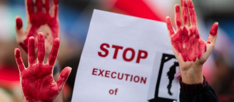 Proteste gegen Exekutionen im Iran (Foto: picture-alliance / Reportdienste, picture alliance/dpa | Marius Becker)