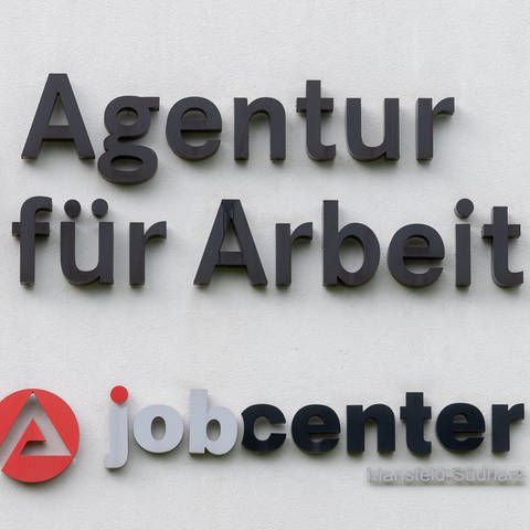 Das Logo der Agentur für Arbeit und des Jobcenters ist an dem Gebäudekomplex der Behörde in Sangerhausen zu sehen. (Foto: dpa Bildfunk, picture alliance/dpa/dpa-Zentralbild | Hendrik Schmidt)