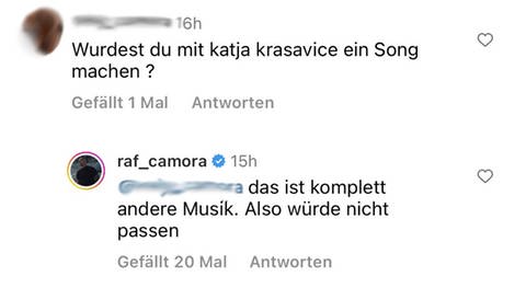 Der Rapper RAF Camora beantwortet auf Instagram eine Fan-Frage. (Foto: Instagram/raf_camora)