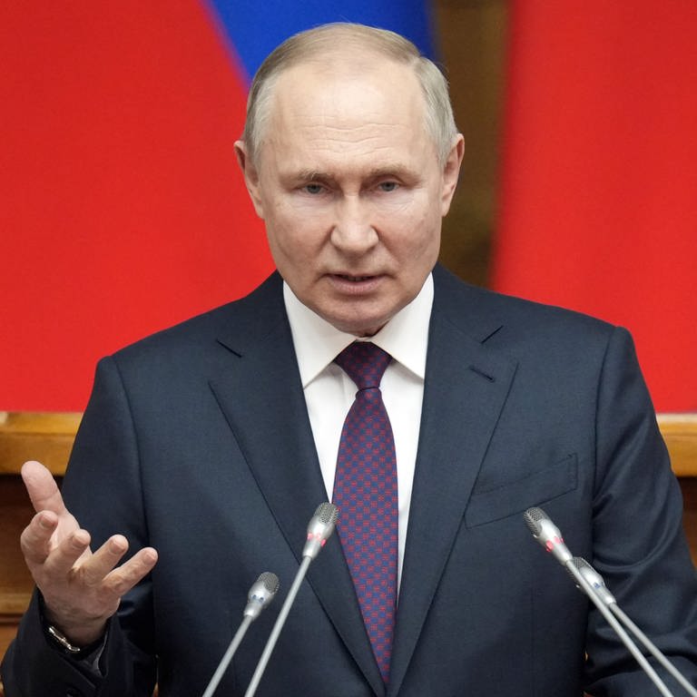 Dieses von der staatlichen russischen Nachrichtenagentur Sputnik über AP zur Verfügung gestellte Foto zeigt Wladimir Putin, Präsident von Russland. (Foto: dpa Bildfunk, picture alliance/dpa/Pool Sputnik Kremlin/AP | Alexei Danichev)