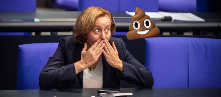 AfD-Politikerin Beatrix von Storch mit Poop-Emoji (Foto: picture-alliance / Reportdienste, picture alliance/dpa | Arne Immanuel Bänsch)