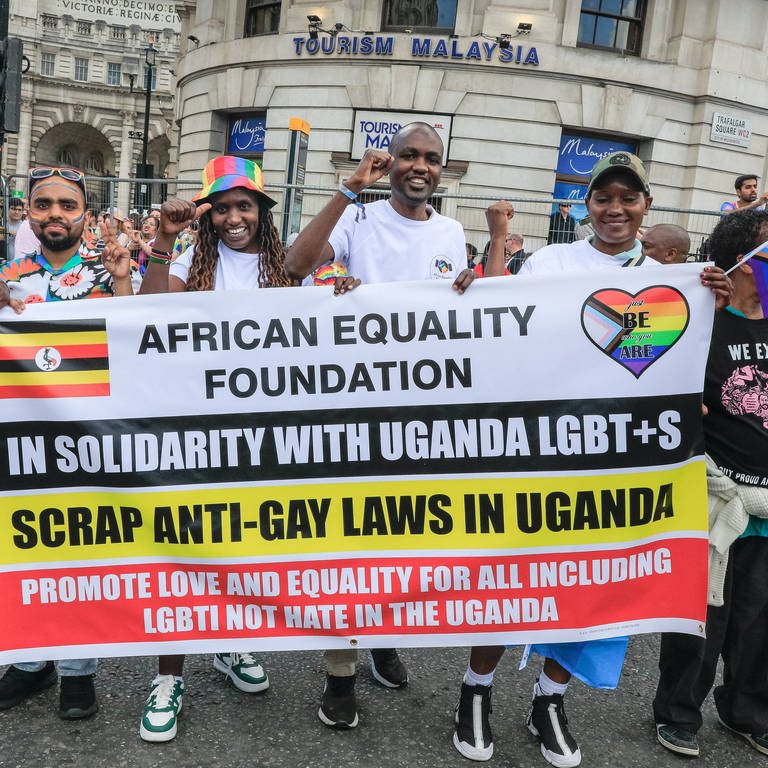 Protest gegen das Anti-LGTBQ-Gesetz in Uganda (Foto: IMAGO, Credit:Imageplotter / Avalon PUBLICATIONxNOTxINxUKxFRAxUSA Copyright: xImageplotterx/xAvalonx 0786539119)