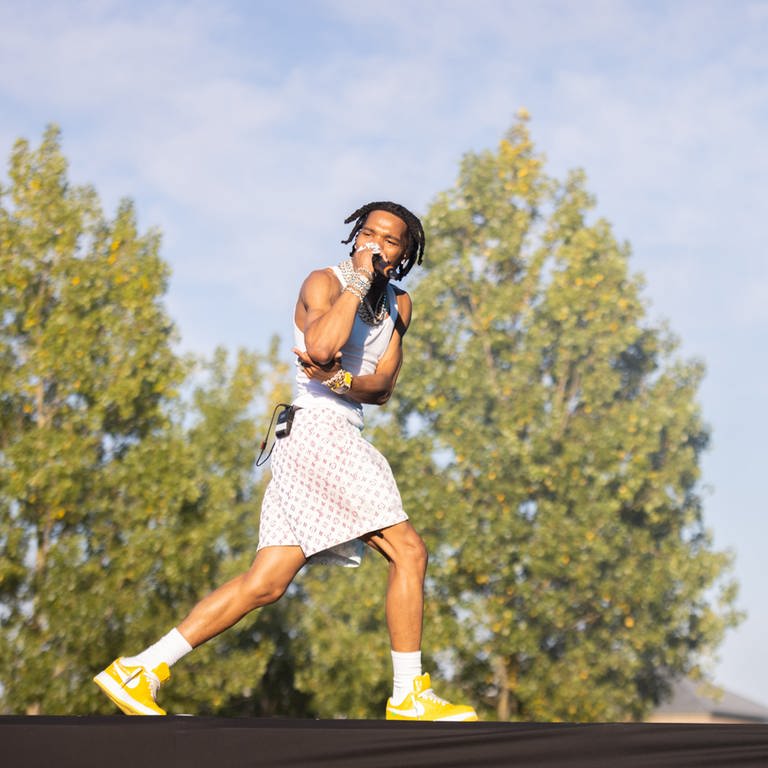 US-Rapper Lil Baby tritt beim Wireless Festival auf. (Foto: dpa Bildfunk, picture alliance/dpa/PA Wire | James Manning)