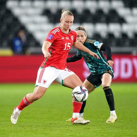 Die DFB-Frauen haben gegen Wales unentschieden gespielt und stehen im Halbfinale der Nations League. (Foto: dpa Bildfunk, picture alliance/dpa/PA Wire | David Davies)