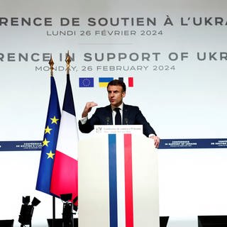 Emmanuel Macron, Präsident von Frankreich, spricht während einer Pressekonferenz im Elysee-Palast. (Foto: dpa Bildfunk, picture alliance/dpa/RTR/AP | Gonzalo Fuentes)