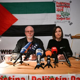Palästina-Kongress: In Berlin finden am Wochende Präsentationen, Panel Talks und Workshops statt.  (Foto: dpa Bildfunk, Sebastian Gollnow)