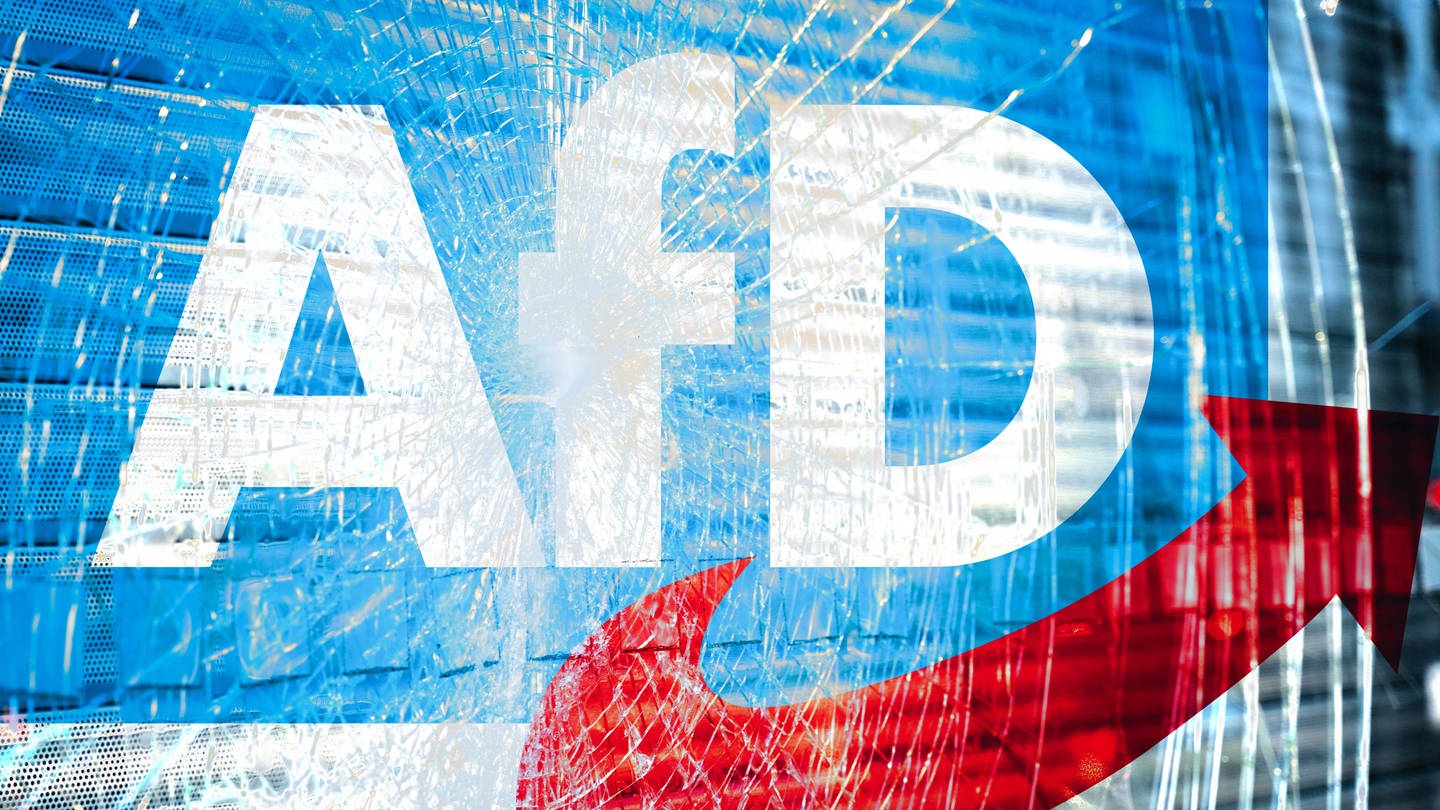 SYMBOLBILD: Das AfD-Logo hinter einer zerbrochenen Scheibe. (Foto: IMAGO, IMAGO / Bihlmayerfotografie)
