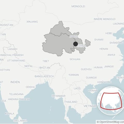 Karte: Hier war das Erdbeben in China