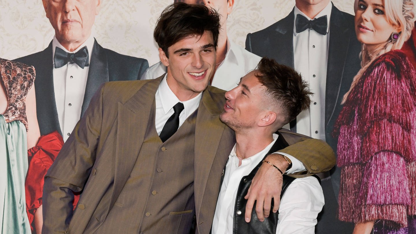 13 November 2023 - Los Angeles, California - Jacob Elordi, Barry Keoghan. Los Angeles Premiere of MGMs Saltburn at The Theatre at Ace. (Foto: IMAGO, IMAGO / MediaPunch)