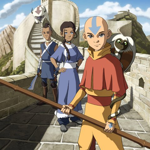 Die Hauptcharaktere der Anime-Serie Avatar