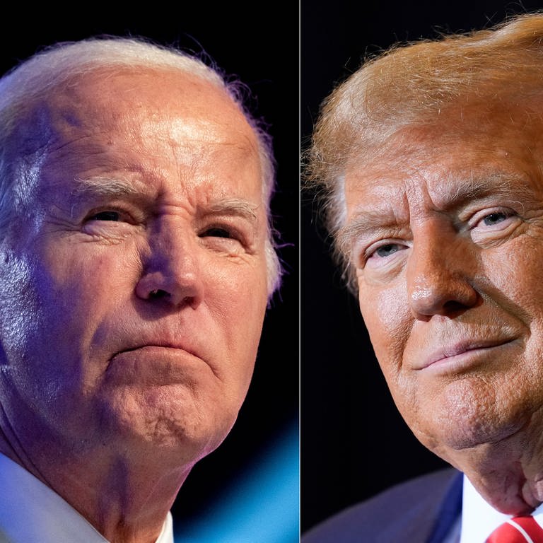 Donald Trump und Joe Biden werden wahrscheinlich 2024 im US-Präsidenschatswahlkampf antreten (Foto: dpa Bildfunk, picture alliance/dpa/AP | Uncredited)