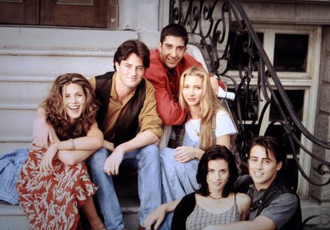 "Friends" mit Jennifer Aniston, Matthew Perry, David Schwimmer, Lisa Kudrow, Matt LeBlanc, Courteney Cox.
