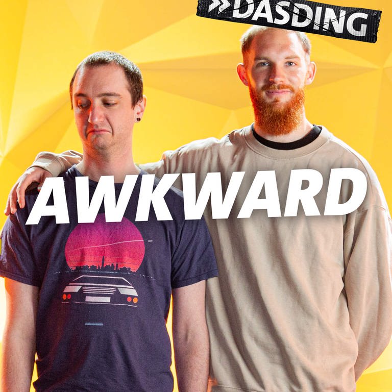 Awkward-Cover ohne ARD Ecke beide Hosts David Beck links Pascal Siggelkow rechts (Foto: SWR DASDING)