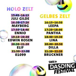 DASDING Festival 2023 Time-Table (Foto: SWR DASDING) DASDING Festival 2023 Time-Table