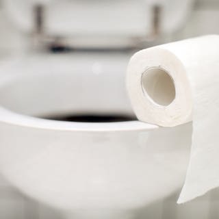 Eine Rolle Toilettenpapier liegt auf einer Herrentoilette. (Foto: dpa Bildfunk, picture alliance/dpa | Martin Gerten)