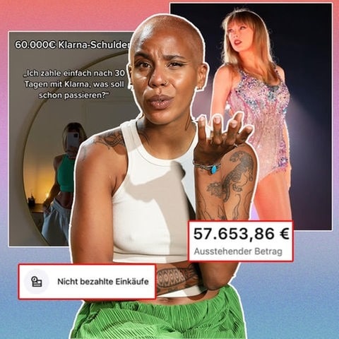 Brust Raus - Girl Math: Wenn man den Bezug zu Geld verliert? (Foto: SWR DASDING, Instagram/@taylorswift, Tiktok/@fitnessoskazwilling)